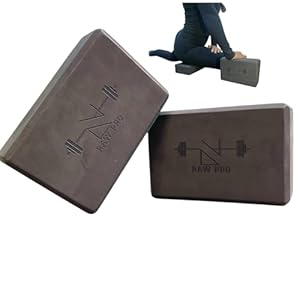 Yoga Blocks (Set of 2) – High-Density EVA Foam, Non-Slip Surface, Lightweight & Durable – Black Yoga Bricks for Support, Balance & Flexibility in Poses – Ideal for Home, Gym & Studio Use