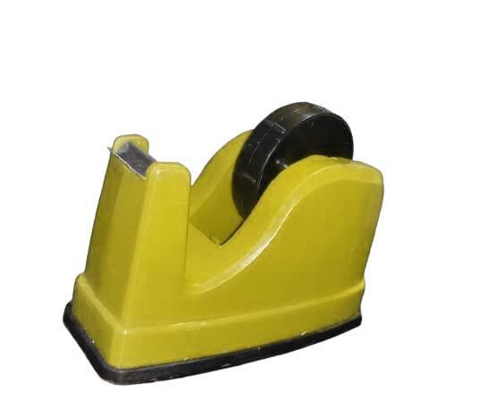 Dinojames Heavy Weight and Anti-Skid 1 inch Cello Tape Dispenser for Home, Office, School Use (Random Color) Pack of 1 4