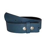 DayneQ 4cm Breit Echt Leder Guertel mit 2 Drückknopf für Schnalle   DK 40 33F   Petrol Bundweite 95cm