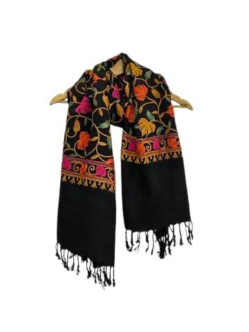 Kashmir Embroidered, Poly Acralic Wool 28"X80" Traditional Ari Embroidery Shawl/Stoles for Women,Ladies,Girls_14-image-26