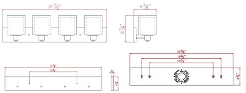 Design House 579318 Penn Vanity Light Traditional 4-Light Indoor Dimmable Light For Bathroom With Double Glass For Above The Mirror, Satin Nickel #TOP2