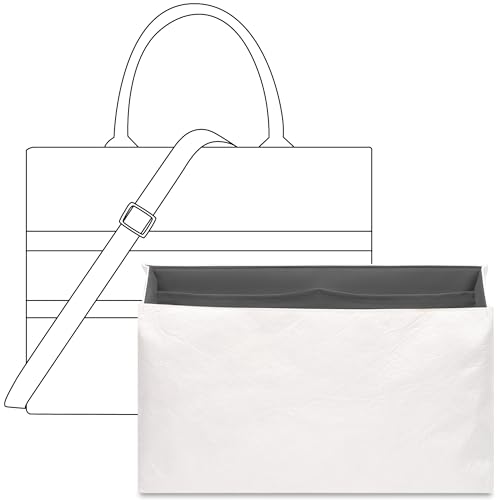 FANJI Project Bolsa organizadora para bolsa DIOR Book M, ajuste personalizado, cinza, leve, resistente à água, com acessórios para porta-copos