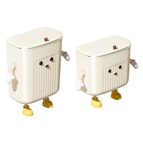 Caneca de basura rectangular con tapa y soporte para puerta miniatura 2