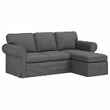 vidaXL Sofa Dunkelgrau 215 x 138 x 80 cm Stoff, Moderner Sofa, ergonomisches Design, langlebige Polsterecke für Wohnraum, gemütlich und stylisch