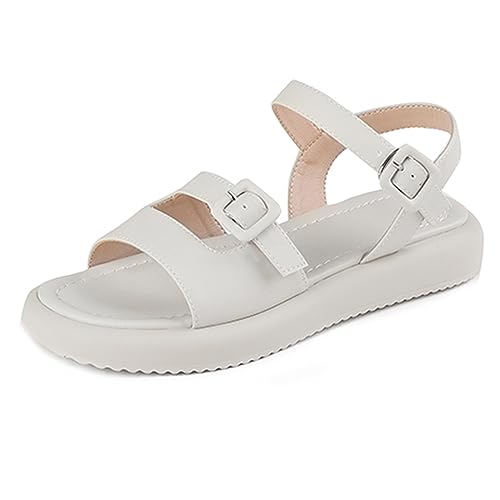 Sandales plates de mariage et plage Lizoleor en beige pour un style décontracté
