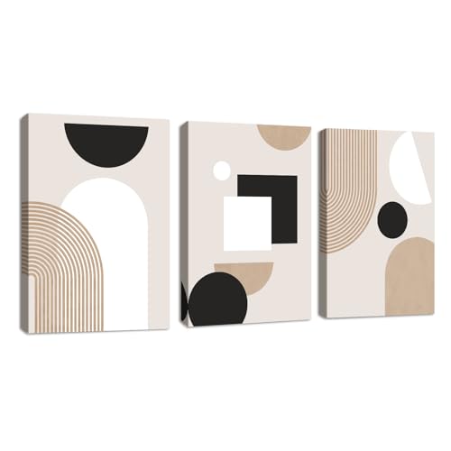 3 Pcs Moderni metà secolo Linee geometriche Quadri Stampa su