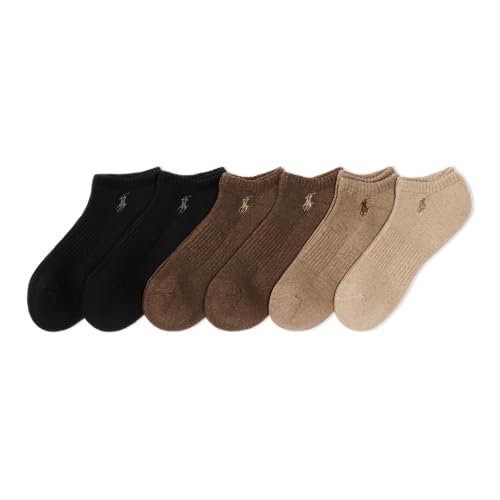 Polo Ralph Lauren Men's Classic Sport Performance Cotton Low Cut Socks 6 Pair Pack, Brown, Men's Shoe Size 6-12.5 by POLO RALPH LAUREN - Used condition - US$25.58