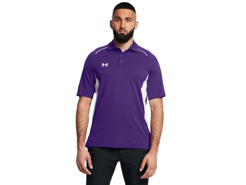 Image of Under Armour Mens Title Polo - Fast Drying SM Purple-White