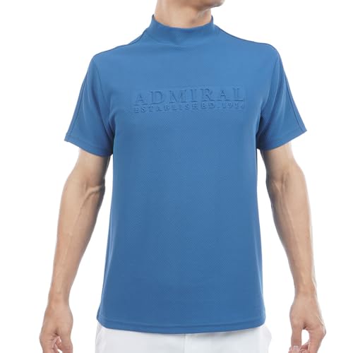 Admiral GOLF(アドミラル ゴルフ) メンズ ゴルフウェア 汗染み防⽌ 遮熱モックネック ディープブルー 3Lサイズ ADMA637