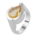 Gualiy Anillo de boda de oro blanco de 9/14/18 quilates, con lágrima de moissanita, anillos de compromiso para mujer, Oro blanco de 9 quilates, Moissanita