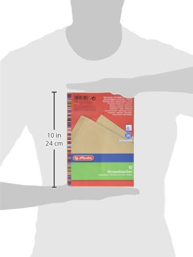 Herlitz Versandtasche C5 70g Nassklebend, Recyclingpapier, blauer Engel, 10-er Packung, eingeschweißt, braun