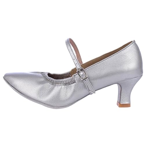 Women's Latin Dance Shoes Shoes Women Latin Salsa Dance Shoes Girls Heels 5cm 7cm Modern Ballroom Shoes Ladies for Latin, Salsa, Samba, Chacha(Silver 5cm Heel,34)