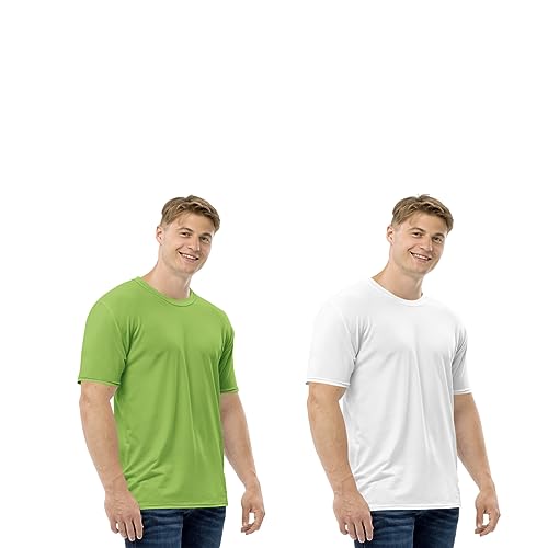 Image of CLOTHINK HUB Combo Pack of 2 Men's Regular Fit Half Sleeve Plain Solid Casual Wear Round Neck T-Shirt