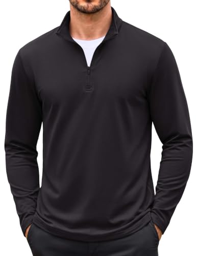 COOFANDY 1/4 Zip Pullover Mens Long Sleeve Golf Shirt Fleece Sweatshirt