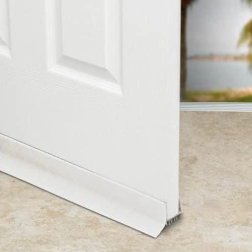 Pvc Slide On Door Sweep With Foam Draft Stopper/Sweep For Doors 1" - 1 3/4" Wide - 3 Ft Long (White) #TOP3