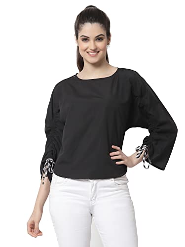 Image of Style Quotient Women Black Solid Tops