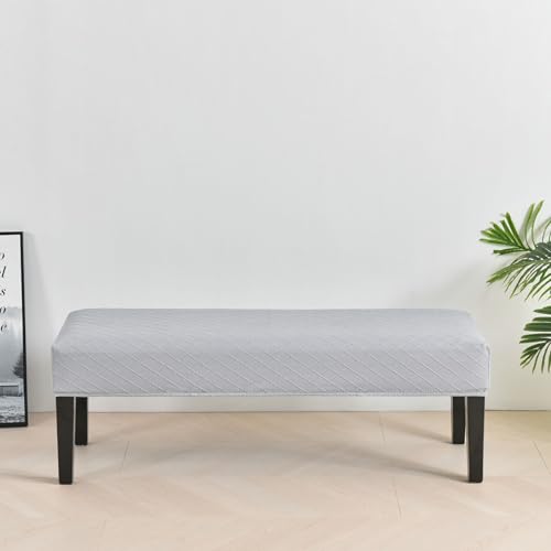 Housse de banc extensible imperméable noire lavable pour protection meuble - 3