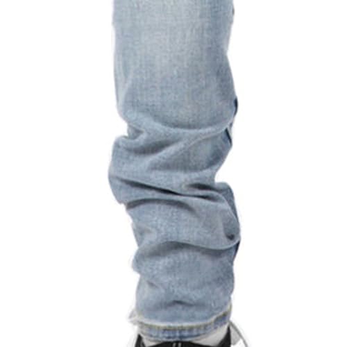 Men's Knee Hole Denim Pants Distressed Tapered Leg Jeans Ripped Straight Slim Fit Jean4