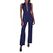 Produktbild Battnot Damen Jumpsuit Elegant, Frauen Fashion Design Business Kurzer V-Ausschnitt-Overall für Damen Womens New Sexy Lang Festlich Hochzeit Kleidung Blau Weiss Weiß S,M,L,XL