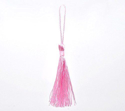 50 x Light Pink 13.5cm Silky Crafts Making Tassels - Bookmarks, Scrapbooking and Cardmaking, 50 pcs