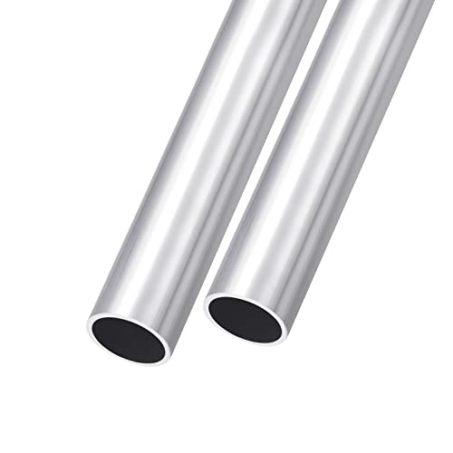 METALLIXITY 6063 Aluminum Tube (22mm OD x 19mm ID x 300mm L) 2Pcs, Aluminum Round Tubing - for Home Furnishing, Machinery, DIY Handicraft