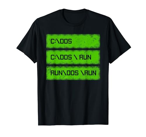 Vintage Style Computer Programmer Run Dos Run Programming T-Shirt