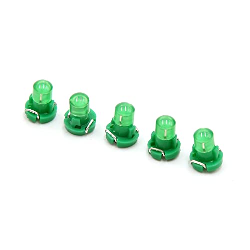 uxcell 5 piezas bombillas LED verdes T3 para tablero 12V