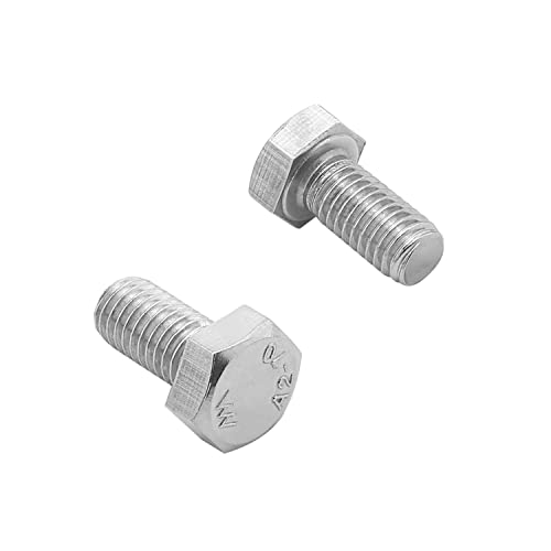 Image of Bettomshin 2Pcs M8 x 16mm Hex Bolts, 304 Stainless Steel 1.25mm Thread Pitch Fully Threaded Metric Hex Head Screw Bolts, Hexagon Screw Bolt, Hex Tap Bolts, Silver (Overall Size 20.8x13x13mm)