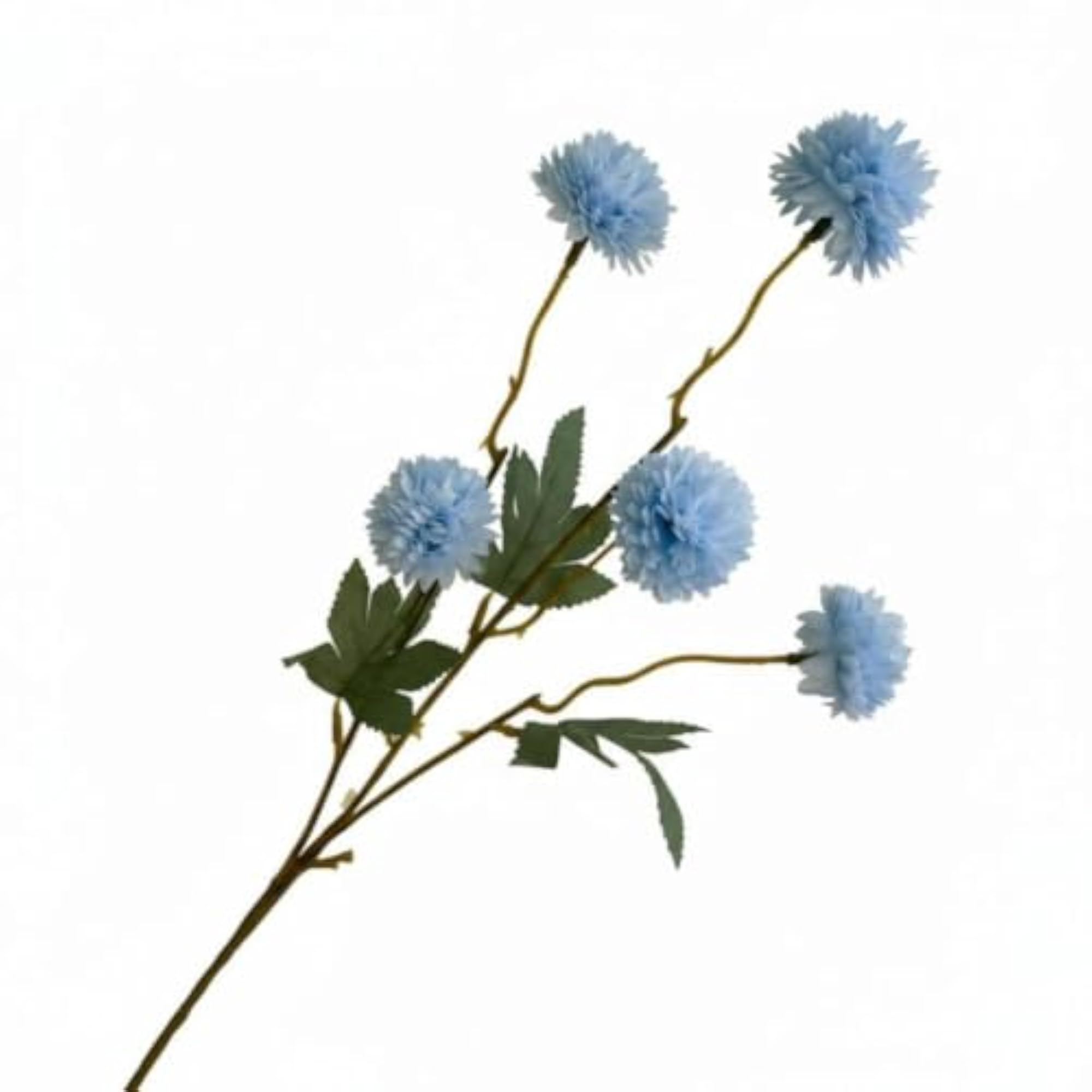 Artificial Chrysanthemum Ball Arrangement, Light Blue Silk Hydrangea Decor
