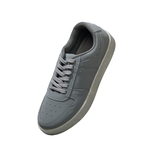 Neeman's Mono Court Sneakers for Men | Synthetic Upper, Cushioned EVA Sole | Flexible, Lightweight Shoes for Everyday Comfort | All Grey UK7