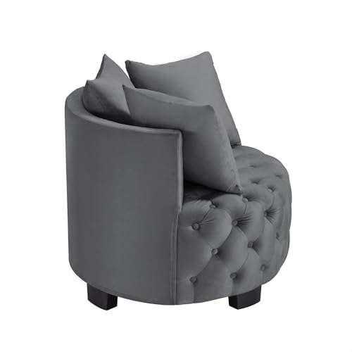 Sillón Confort Plegable Terciopelo Gris Oscuro miniatura 4