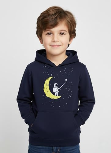Image of Mack Jonney Boys' inchAwesome inch Printed Fleece Hoodie - Warm Winter Sweatshirt with Kangaroo Pocket -M5452