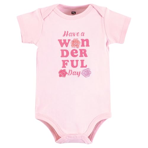 Hudson Baby Infant Girl Cotton Bodysuits, Wonderful Floral, 18-24 Months