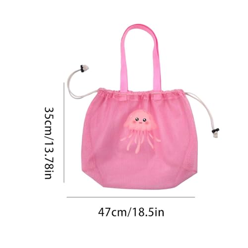 Almacenamiento plegable para vacaciones junto al mar con bolsa de malla para juguetes de playa 6