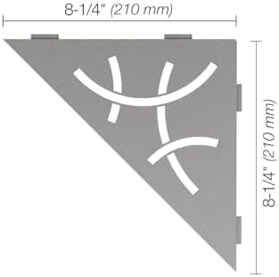 Schluter Triangular Corner Shelf, Curve Design, Stone Grey Finish image 4