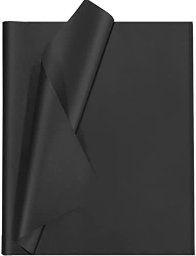 Undemouc Black Tissue Paper 100 Sheets Tissue Paper Bulk for Gift Bags 20x14 Inches Wrapping Tissue Paper for DIY Crafts Birthday Weddings Baby Shower Graduation Party Decor