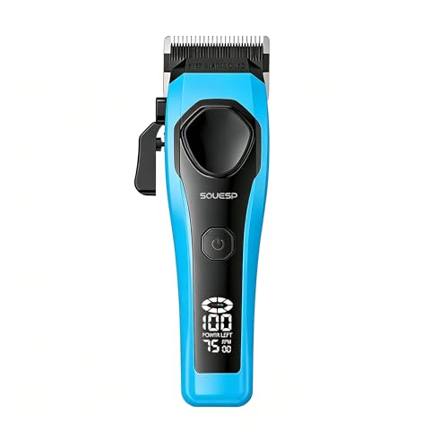 Cortapelos eléctrico profesional con 8 peines límite y base de carga USB color azul 2
