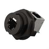 Ethernet-Koppler, IP67, E16, rechtwinklig, 90 Grad, Schwarz