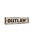 OUTLAW Vintage Style Rustic Street Sign – Criminal Probation Attorney Crime Police Retro Decorative Wall Sign for Home, Bar, Garage, or Outdoor Use | 4" X 18" Plastic Road Sign