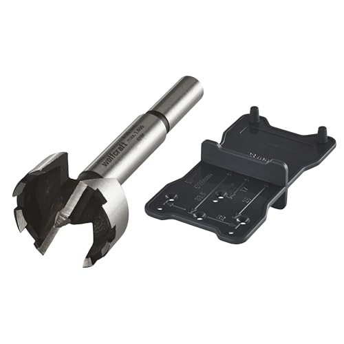 wolfcraft 8728000 - Kit Fraise à Bois d'Encastrement Ø35 mm - Pour Fixation des Charnières - Gabarit de Marquage Inclus - 2 pcs