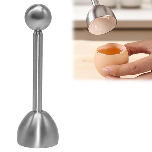 WUBAYI Decoración para huevos de acero inoxidable – Galleta de huevo para huevos duros, rompedor de cáscaras de huevo, herramienta de abridor de huevos con corte de precisión, cortador de huevos fácil