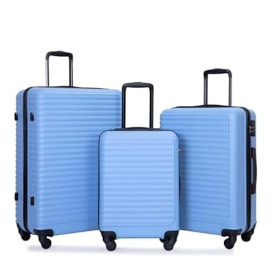 Travelhouse Suitcase Hardshell 3 Piece Luggage Set,Lightweight Hardside Travel Suitcase set with Spinner Wheel,TSA Lock