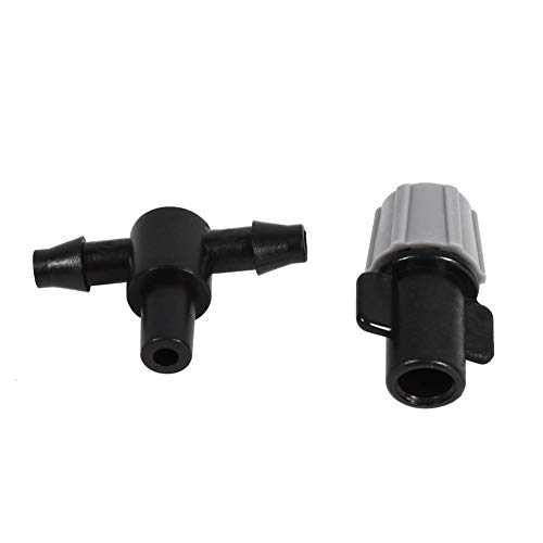 20 conjuntos de bocal cinza com 4/7 mm em T, bocal de nebulização de névoa de água para jardinagem S