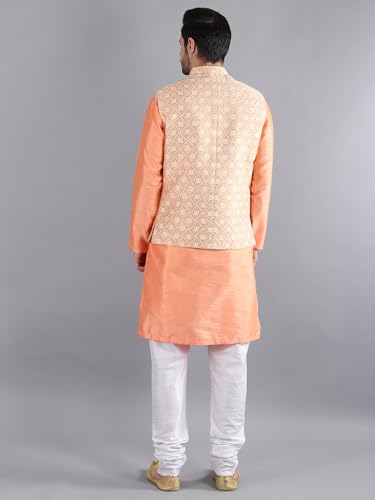 Image of Uri and MacKenzie Men's Silk Blend Kurta Pajama with Designer Ethnic Nehru Jacket /Modi Jacket
