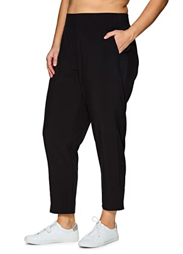 RBX Women's Plus Size Ankle Pant with Pockets Lightweight Quick Drying Woven Weekend Pants