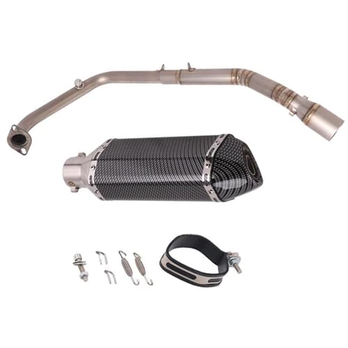 排気部 に適合するヤマハ YZF-R15 V3 2020 2021 2022 オートバイ ステンレススチール マフラー サイレンサー パイプ 排気管 スリップオン排気 フロントリンクパイプ マフラー付き(Black)