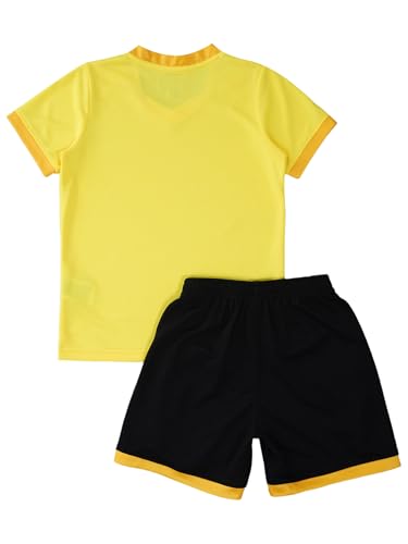 Kids Sport Shorts Sets Boys Football Sports Uniform Soccer Jersey T-shirt With Shorts Set Training Suits Yellow 15-16 Years3