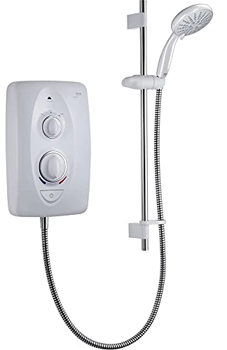 Mira Sprint White 4-Spray Pattern Gloss Electric Shower (Dep: 107mm H: 329mm W: 225mm, 3.25kg), 8.5kW