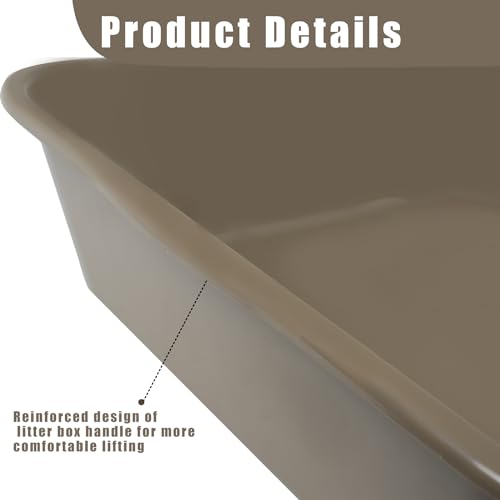 1 Pack Extra Large Dog Litter Box Pan Tray (ABS Material), Low Entry Jumbo Senior Litter Boxes for Multiple Kitten Big Cats, Pet Safe Indoor Dog Potty (Chocolate, 24" L x 20" W) - Image 7