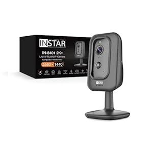 INSTAR IN-8401 2K+ schwarz - LAN/WLAN Überwachungskamera mit KI (AI) - IP Kamera - WPA3-2, 4 und 5Ghz WiFi - 2-Wege Audio - PIR - Wärmesensor - Nachtsicht - 940nm unsichtbare LEDs - HomeKit - MQTT